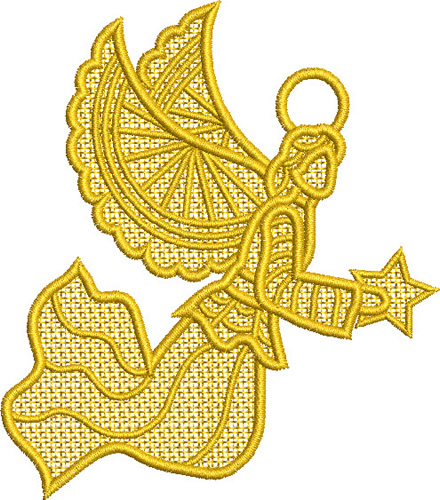 FSL Angel With Stars Machine Embroidery Design