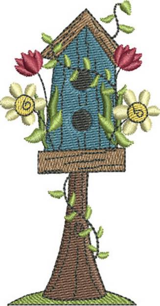 Picture of Vine Wrapped Birdhouse Machine Embroidery Design