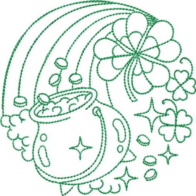 Picture of Greenwork Pot of Gold Machine Embroidery Design