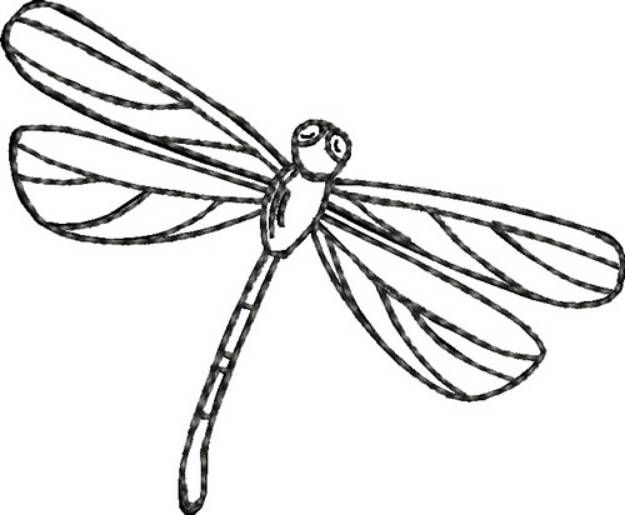 Picture of Blackwork Dragonfly Machine Embroidery Design