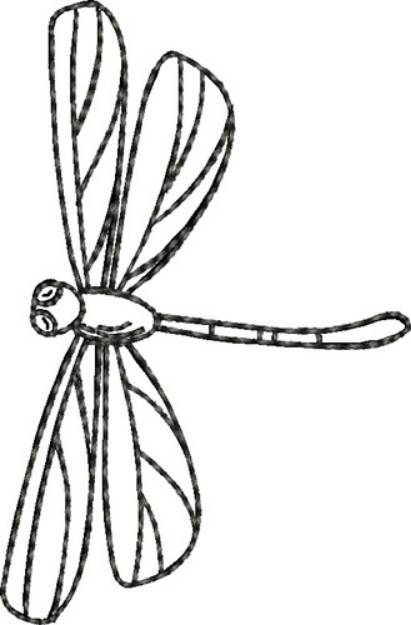 Picture of Blackwork Dragonfly Left Machine Embroidery Design