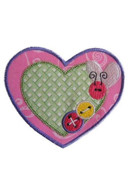 Picture of Sew Cute Applique Hearts & Buttons Machine Embroidery Design