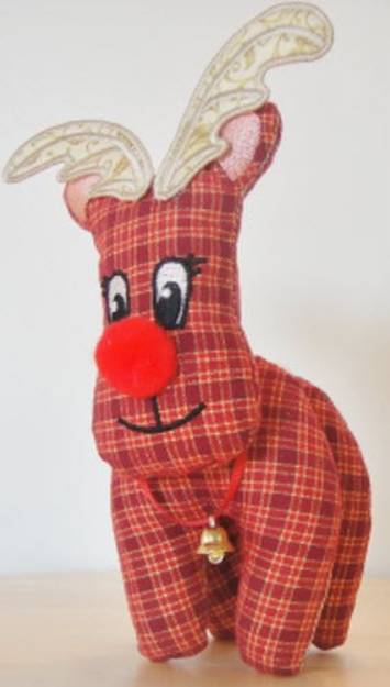 Picture of ITH Stuffed Reindeer Decoration Machine Embroidery Design