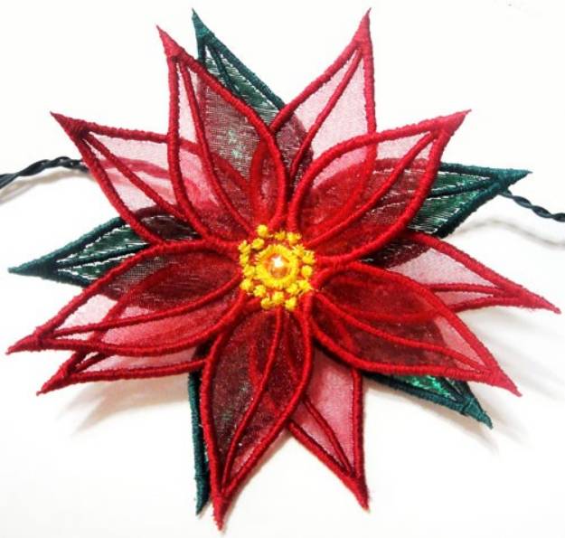 Picture of ITH 3D Poinsettia Machine Embroidery Design