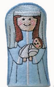 Picture of ITH Mary & Jesus Finger Puppet Machine Embroidery Design
