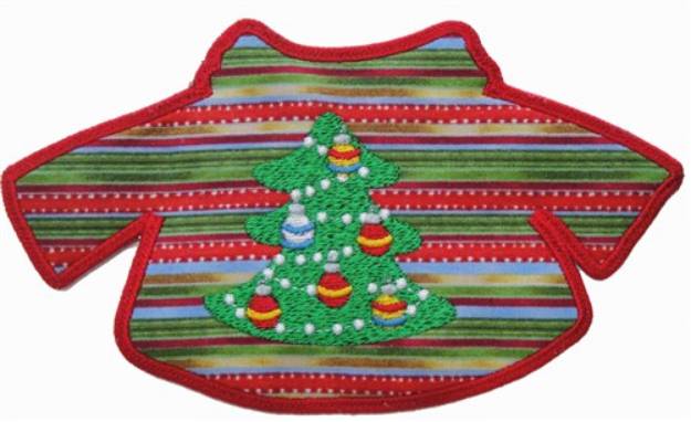 Picture of Christmas Tree Christmas Sweater Free Standing App Machine Embroidery Design