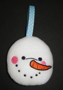 Picture of ITH Snowman Softie Ornament Machine Embroidery Design