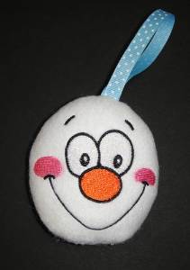 Picture of ITH Snowman Clown Faced Ornament Machine Embroidery Design