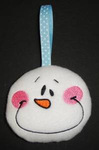 Picture of ITH Snowman Silly Face Ornament Machine Embroidery Design