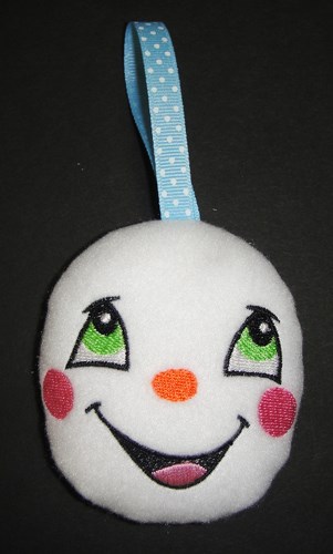 ITH Snowman Baby Face Ornament Machine Embroidery Design