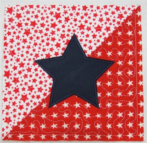 Picture of Patriotic Star Quilt Block Machine Embroidery Design