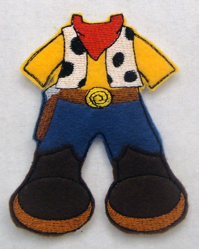 Felt Boy Paperdoll Cowboy Costume Machine Embroidery Design
