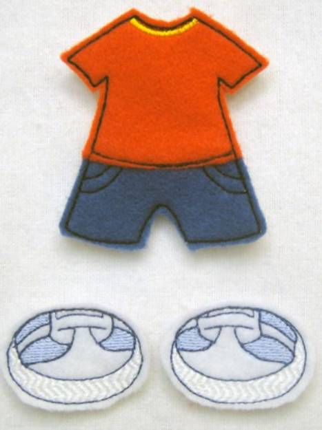 Picture of Felt Paperdoll Boys Shorts Machine Embroidery Design