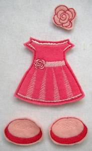 Picture of Felt Paperdoll Party Dress Machine Embroidery Design