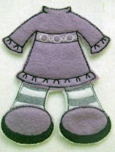 Picture of Felt Paperdoll Dress with Leggings Machine Embroidery Design