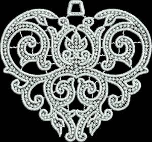 Picture of FSL Beaded Heart Ornament Machine Embroidery Design