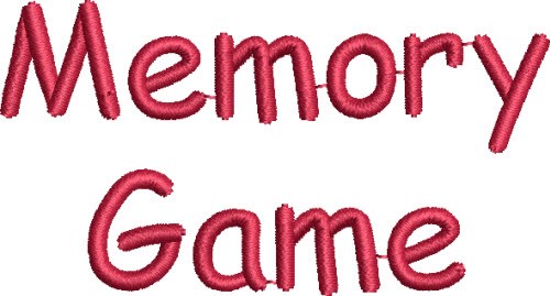 Memory Game Lettering Machine Embroidery Design