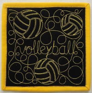 Picture of Free Motion Volleyball Mug Mat Machine Embroidery Design