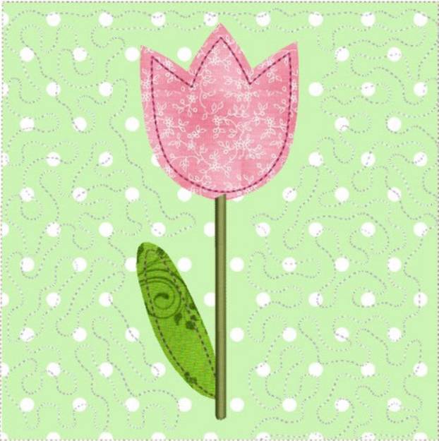Picture of ITH Spring Tulip Quilt Block Machine Embroidery Design