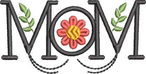 Mom Monogram 5 Machine Embroidery Design