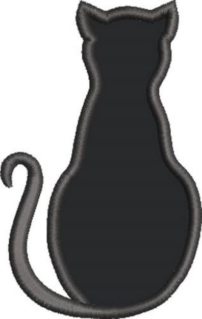 Picture of Cat Silhouette Applique 1 Machine Embroidery Design