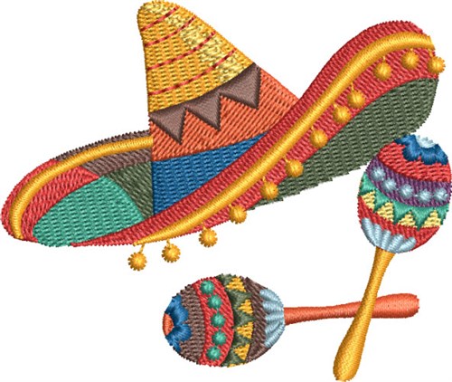 Fiesta Sombrero Machine Embroidery Design