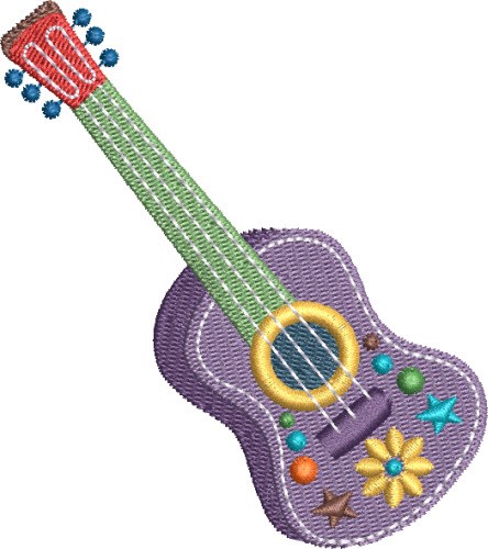 Fiesta Guitar Machine Embroidery Design