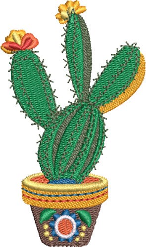 Fiesta Cactus Machine Embroidery Design