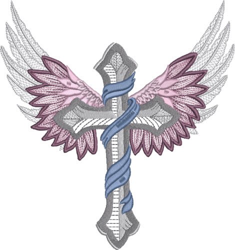 Winged Cross 2 Machine Embroidery Design