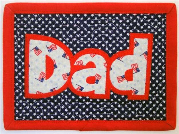 Picture of ITH Dad Mug Rug 6 Machine Embroidery Design