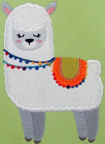 Llama Love 09 Applique Machine Embroidery Design
