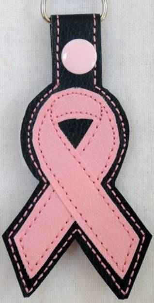 Picture of ITH Awareness Ribbon Key Fob 1 Machine Embroidery Design