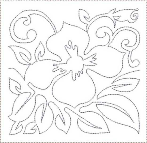 Picture of Pansy Quilt Block 1 Machine Embroidery Design