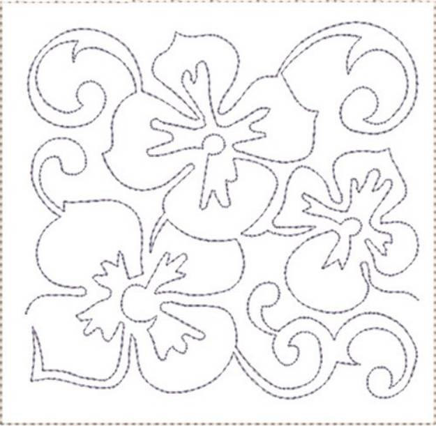 Picture of Pansy Quilt Block 2 Machine Embroidery Design