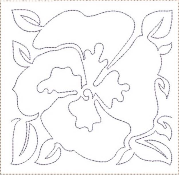 Picture of Pansy Quilt Block 12 Machine Embroidery Design