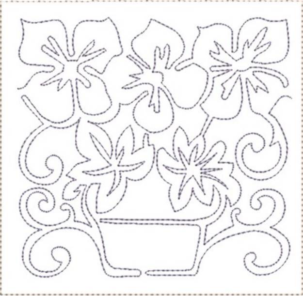Picture of Pansy Quilt Block 4 Machine Embroidery Design