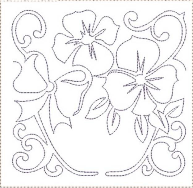 Picture of Pansy Quilt Block 5 Machine Embroidery Design