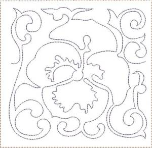 Picture of Pansy Quilt Block 11 Machine Embroidery Design