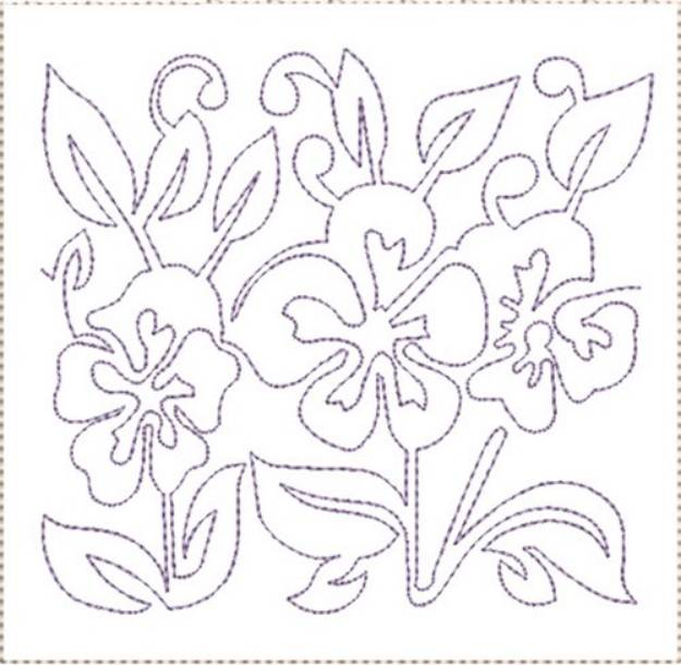 Picture of Pansy Quilt Block 10 Machine Embroidery Design