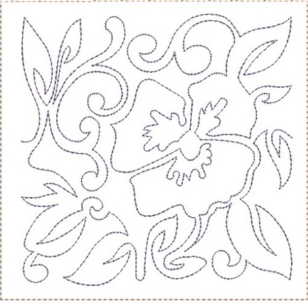 Picture of Pansy Quilt Block 9 Machine Embroidery Design