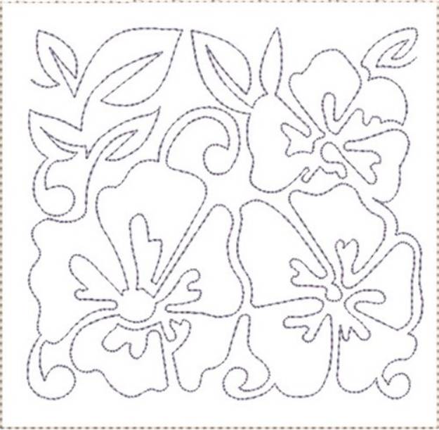 Picture of Pansy Quilt Block 8 Machine Embroidery Design