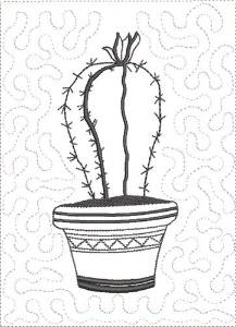 Picture of ITH Cactus to Color Quilt Blk 1 Machine Embroidery Design