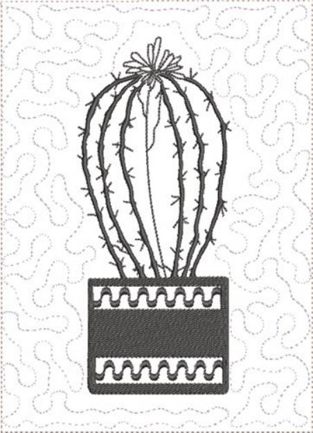 Picture of ITH Cactus to Color Quilt Blk 3 Machine Embroidery Design