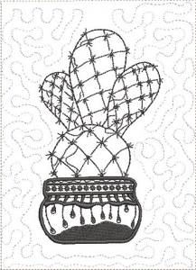 Picture of ITH Cactus to Color Quilt Blk 6 Machine Embroidery Design