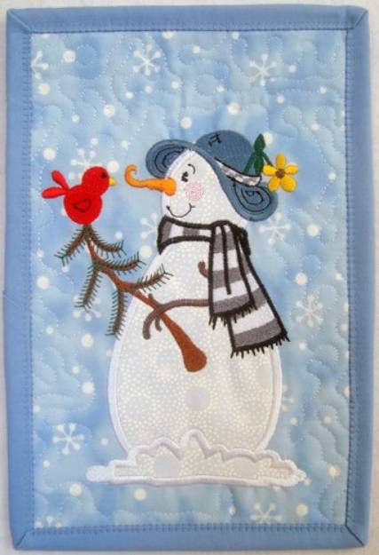 Picture of Snow People Mini Quilt 3 Machine Embroidery Design