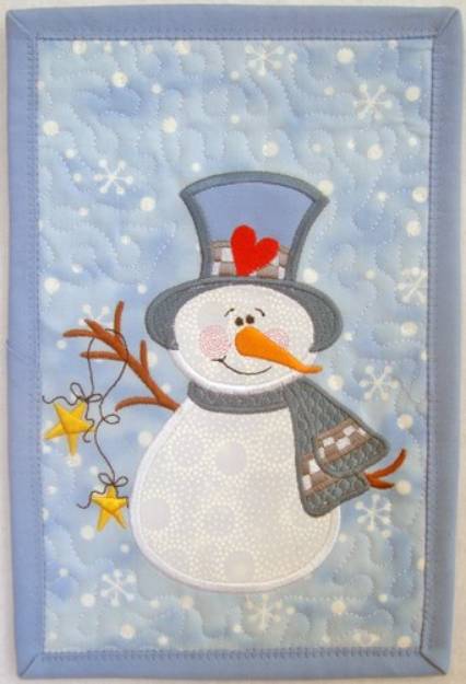 Picture of Snow People Mini Quilt 2 Machine Embroidery Design