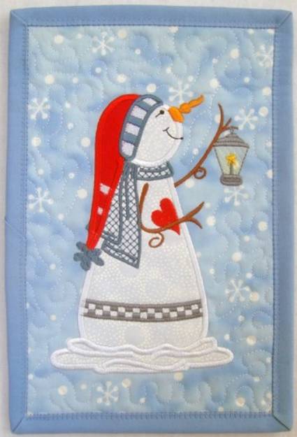 Picture of Snow People Mini Quilt 1 Machine Embroidery Design