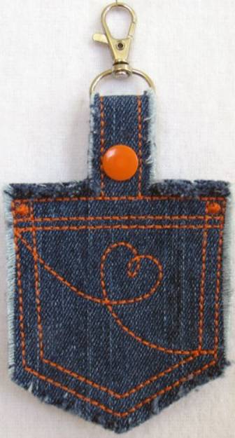 Picture of ITH Denim Key Fob 2 Machine Embroidery Design