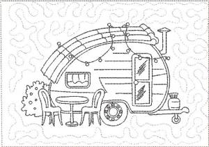 Picture of ITH Camper Mug Rug 9 Machine Embroidery Design
