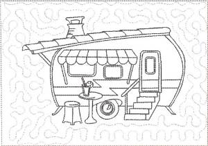 Picture of ITH Camper Mug Rug 8 Machine Embroidery Design